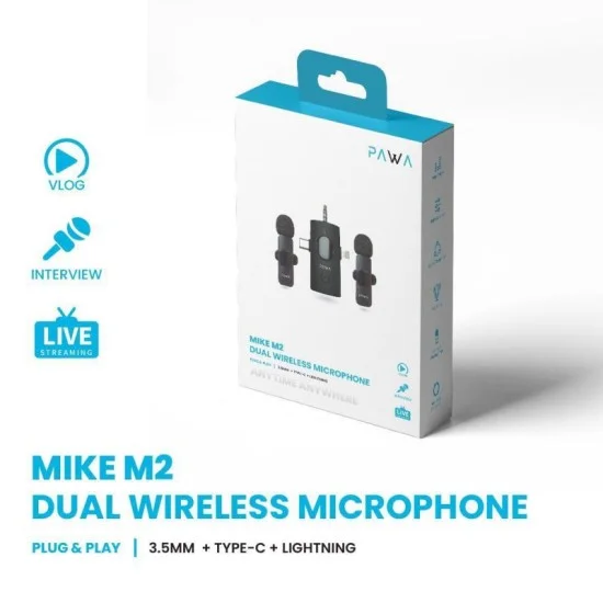 Pawa Mike M2 Dual Wireless Microphone - Black